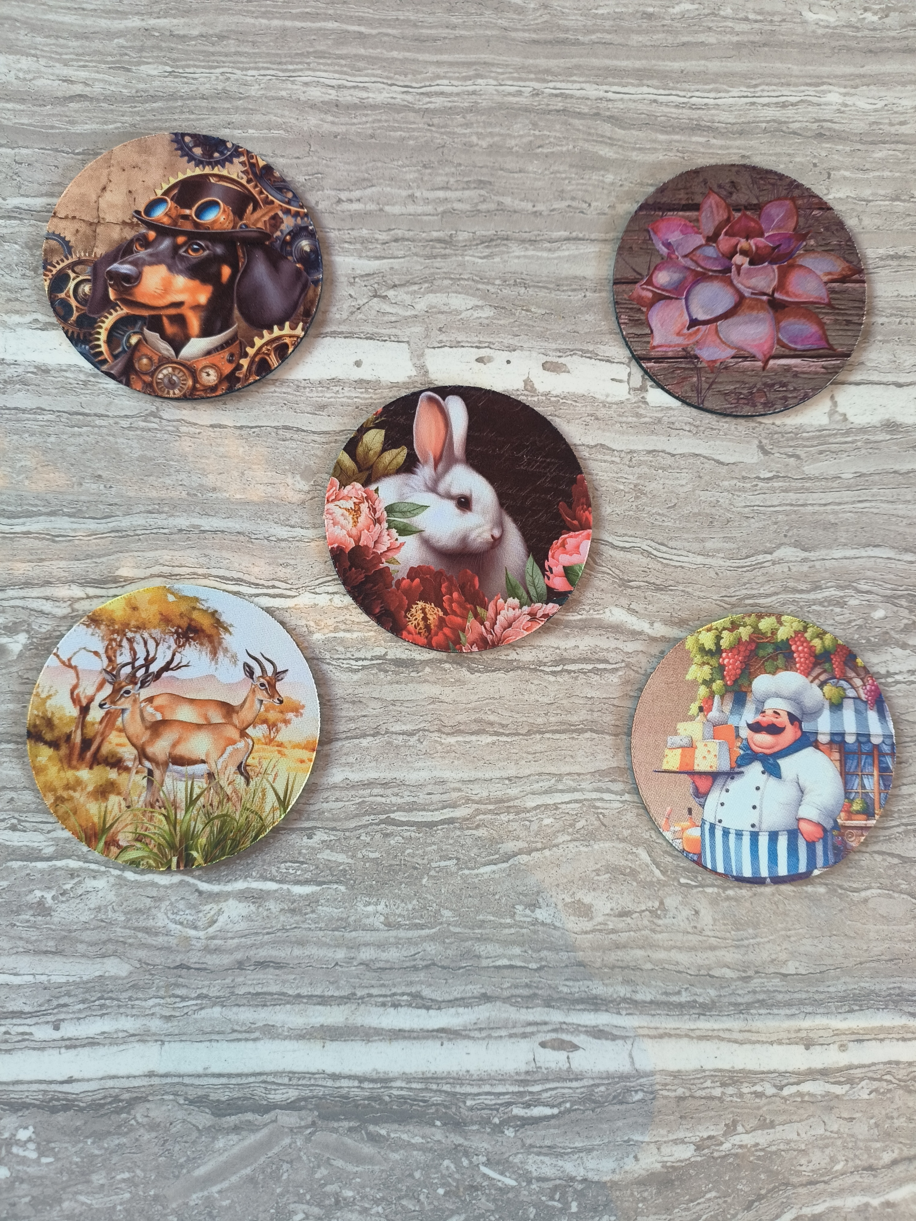 Round & Square Rubber Coasters